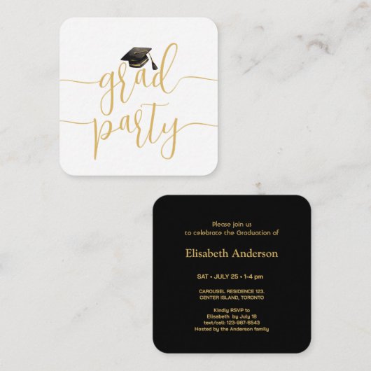 Mini Graduation Party Uitnodigingsklasse van 2025 Informatiekaartje (Voorkant / Achterkant)