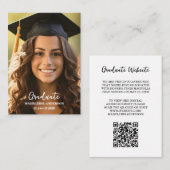 Mini Graduation Photo QR Code Website Informatiekaartje (Voorkant / Achterkant)