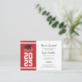 Mini Graduation Simple 2025 Red Party Invitation (Debout devant)