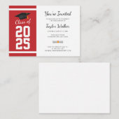 Mini Graduation Simple 2025 Red Party Invitation (Devant / Derrière)