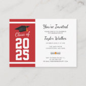 Mini Graduation Simple 2025 Red Party Invitation (Devant)
