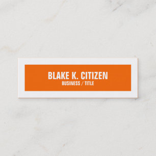 Mini Grand carte de visite orange et blanc maigre de