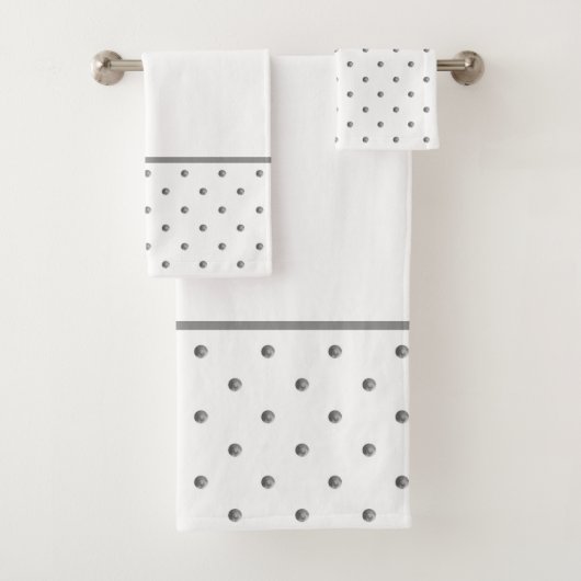Mini Gray Waterverf Polka Dots Bad Handdoek (Insitu)