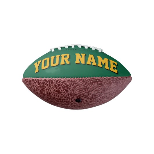 Mini GREEN AND GOLD Personalized Football (Gedraaid 270)