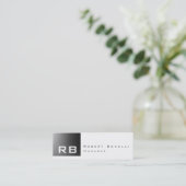 Mini Gris Gris Gris Blanc Monogramme Carte de visite ma (Debout devant)