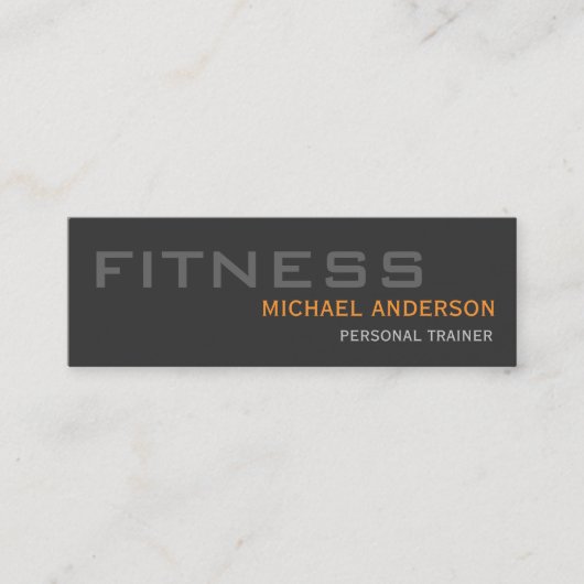 Mini Gris Orange Personal Trainer Carte de visite uniqu (Devant)