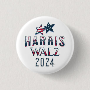 Mini Grootte Harris en Walz 2024 Ronde Button 3,2 Cm