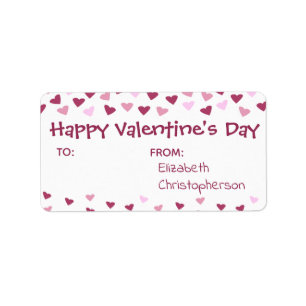 Mini harten naar van Valentijn Treat Etiket