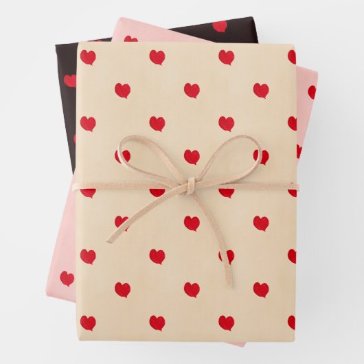 Mini Heart Pattern Wrapping Paper Sheets (In situ)