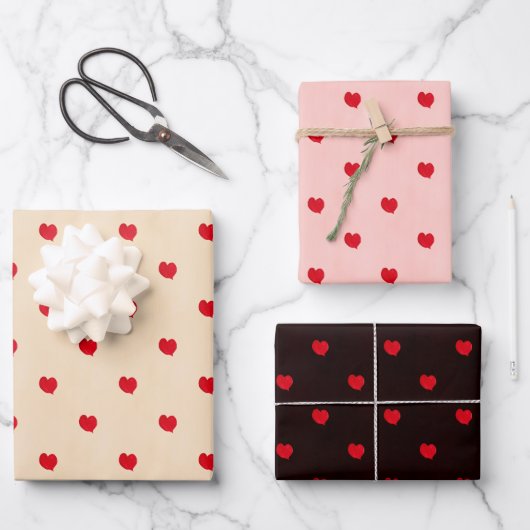 Mini Heart Pattern Wrapping Paper Sheets (Voorkant)