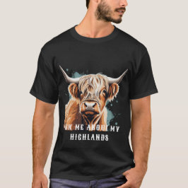 Mini Highland Koe Retro Kleuren Boerderijdieren Hu T-shirt