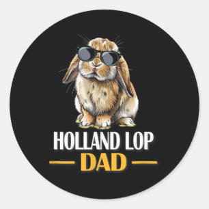 Mini Holland Lop vader konijn konijnenliefhebber Ronde Sticker