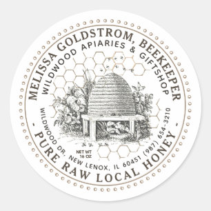 mini Honing Tuin Skep Label honingraat