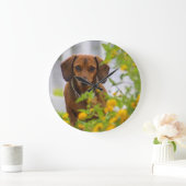 Mini horloge rouge Dachshund (Maison)