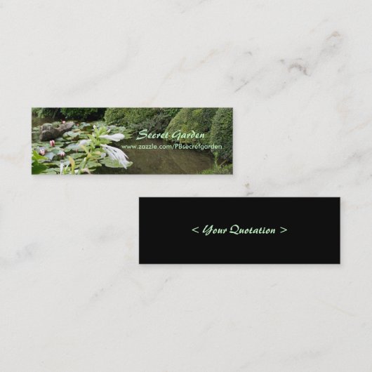 Mini Hosta dans un Carte de visite de jardin zen (Devant / Derrière)