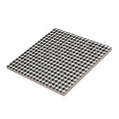 Mini Houndstooth Pattern Black en Cream Tegeltje (Zijkant)