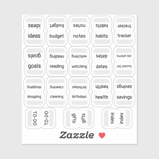 Mini Index Tabs Bujo Functional Planner Labels (Vel)