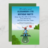 Mini invitation de partie de moulin à vent de golf (Devant / Derrière)