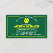 Mini Invitations de diplôme en Pawprint vert et ja (Devant)