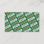 Mini Invitations de diplôme Green & Gold Pawprint (Dos)