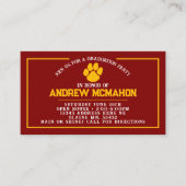 Mini Invitations de graduation Maroon & Gold Pawpr (Devant)