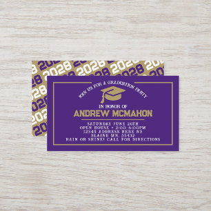 Mini Invitations de Graduation Purple & Gold