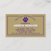 Mini Invitations de graduation Purple & Gold Pawpr (Devant)