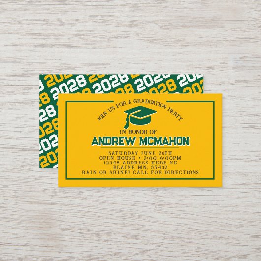 Mini Invitations de la finition Gold & Green