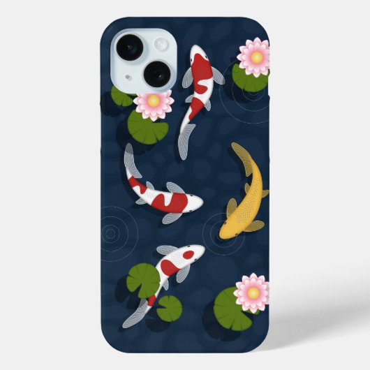 Mini Japonais Koi Fish Pond iPhone 15 Plus Coque (Verso)