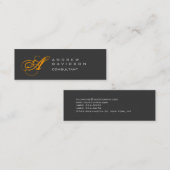 Mini Jaune gris classique Monogramme Carte de visite or (Devant / Derrière)