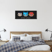 Mini Justice League Head Sketch Canvas Afdruk (Insitu (Slaapkamer))