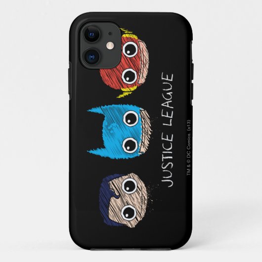Mini Justice League Head Sketch Case-Mate iPhone Case (Achterkant)