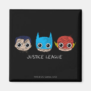 Mini Justice League Head Sketch Magneet