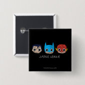 Mini Justice League Head Sketch Vierkante Button 5,1 Cm (Voorkant /achterkant)