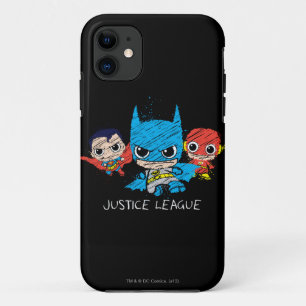 Mini Justice League Sketch iPhone 11 Hoesje