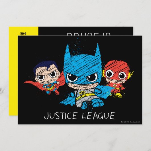 Mini Justice League Sketch Kaart (Voorkant / Achterkant)