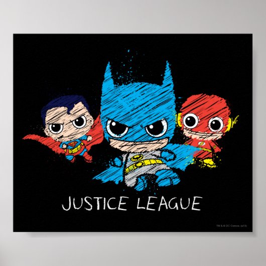 Mini Justice League Sketch Poster (Voorkant)