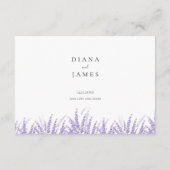 Mini kalligrafie Details QR Code Lavendel Wedding Informatiekaartje (Achterkant)