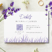 Mini kalligrafie Details QR Code Lavendel Wedding Informatiekaartje