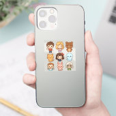 Mini Kawaii Chibi Stickerblad – Kinderen & Dieren Sticker (Telefoon)