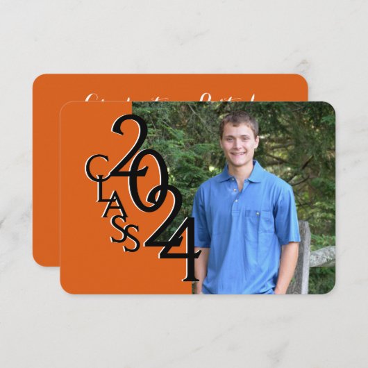 Mini Klasse van 2019 Sinaasappel Kaart (Voorkant / Achterkant)