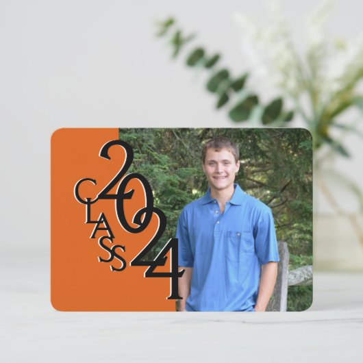 Mini Klasse van 2019 Sinaasappel Kaart (Staand voorkant)