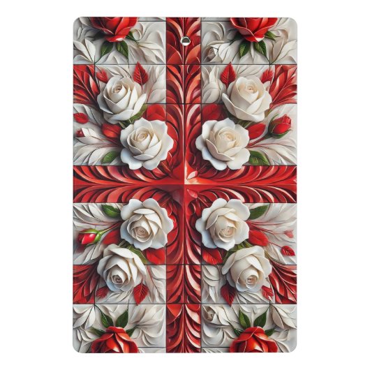 Mini klembord met Engels Rozen Design (Achterkant)