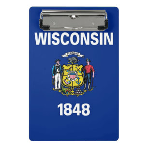 Mini klembord met vlag van Wisconsin, Verenigde St