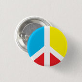 Mini-knop voor vredessymbool ronde button 3,2 cm (Voorkant /achterkant)