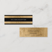 Mini Le carte de visite Luxe d'or noir moderne, (Devant / Derrière)