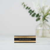 Mini Le carte de visite Luxe d'or noir moderne, (Debout devant)