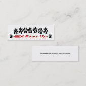 Mini Les pattes du Groomer 4 lèvent le carte de visite (Devant / Derrière)
