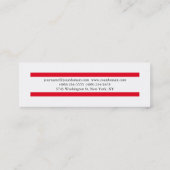 Mini Ligne rouge mince blanche Carte de visite simple (Dos)