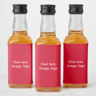 Mini Liquor étiquette Bottle uni Rouge